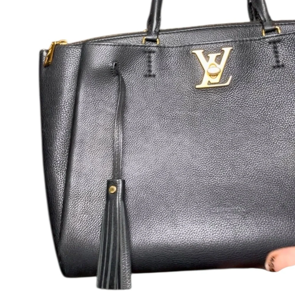 Louis Vuitton Lockmeto tote in black grained calfskin leather